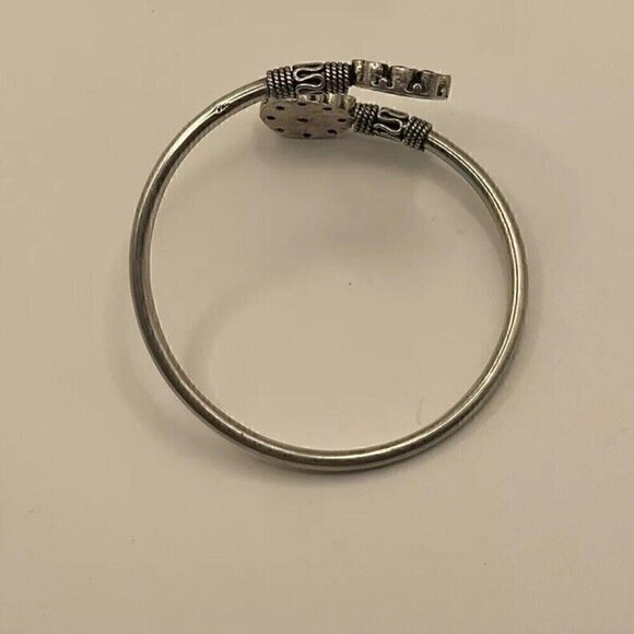 NATIVE AMERICAN 925 STERLING SILVER Navajo Stamped BRACELET Pink/Ruby - Picture 7 of 10